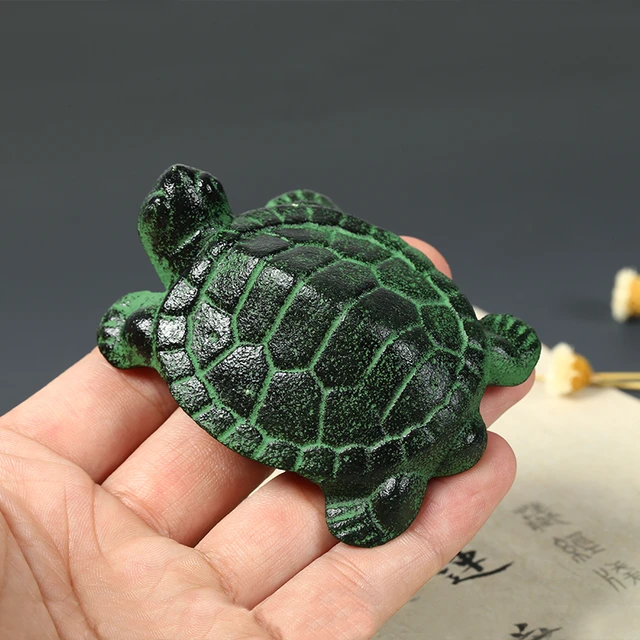Calligraphy Small Cast Iron Turtle Brush holder Painting Paperweight Tool