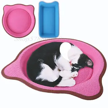 

pink Cat Toy Pet Mat Cat Cartoon Scratch Board Toy Kitten Scratch Mat Interactive Toy Suede Pet bed Training Pad