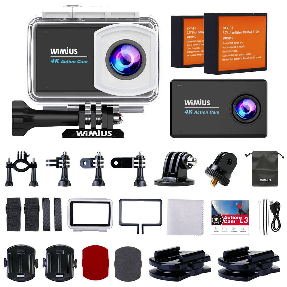 Wimius L3 Ultra HD спортивная экшн видеокамера 2 45 ''lcd 170D 4K Экшн камера 6MP Спортивная 30 м