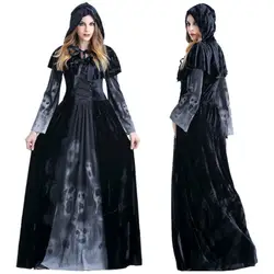 Хэллоуин викторианский костюм платье Женская Макси одежда вампир Маскарад маскарадный костюм косплей призрак ведьмы Костюмы страшные 2019