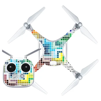 

Colorful Block Style Vinyl Skin Sticker for DJI Phantom 4 Drone And Remote Controller 0155