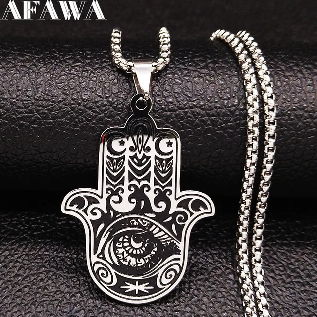 Hamsa Pendant Necklace, Hand Of God Protection Necklace - Sivan