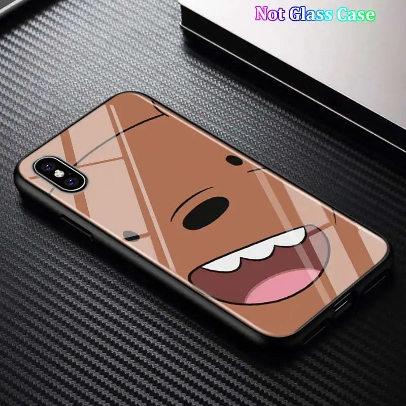 Black Cover Cute Bare Bears for iPhone 11 11Pro X XR XS Max for iPhone 8 7 6 6S Plus 5S 5 SE Glossy Phone Case - Цвет: Style 05