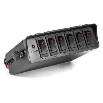 

Waterproof 30A Rocker Switch Box Emergency Strobe Light 6 Gang Controller Panel Anti-corrosion Overload Protection Function