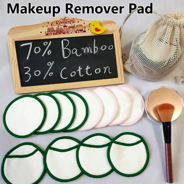 5Pcs/bag Reusable Bamboo Cotton Make Up Remover Pad Washable Rounds Facial Cleansing Pads Face Wipes Portable with Laundry Bag 1