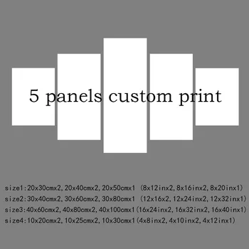 

Custom Print 5 Panels Canvas Art Posters And Prints Family Photo Anime Movie Pet Landscape Anniversary Group Painting Home Decor