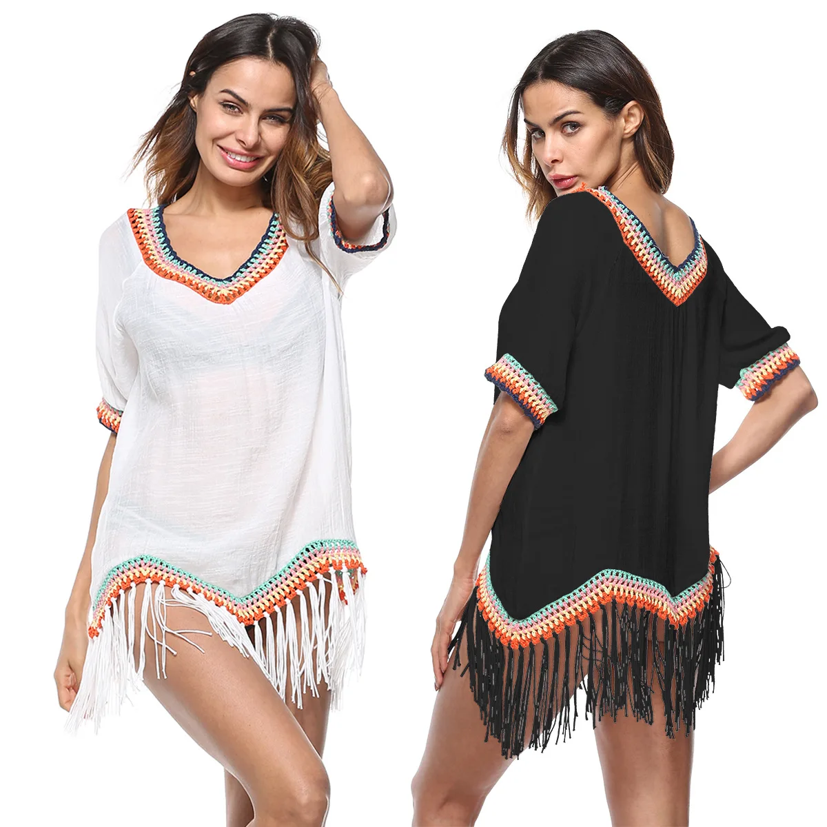 

For Amazon AliExpress And Other Foreign Trade Hot Selling 2018 Spring And Summer New Products Blouse Tops Joint Tassels Beach