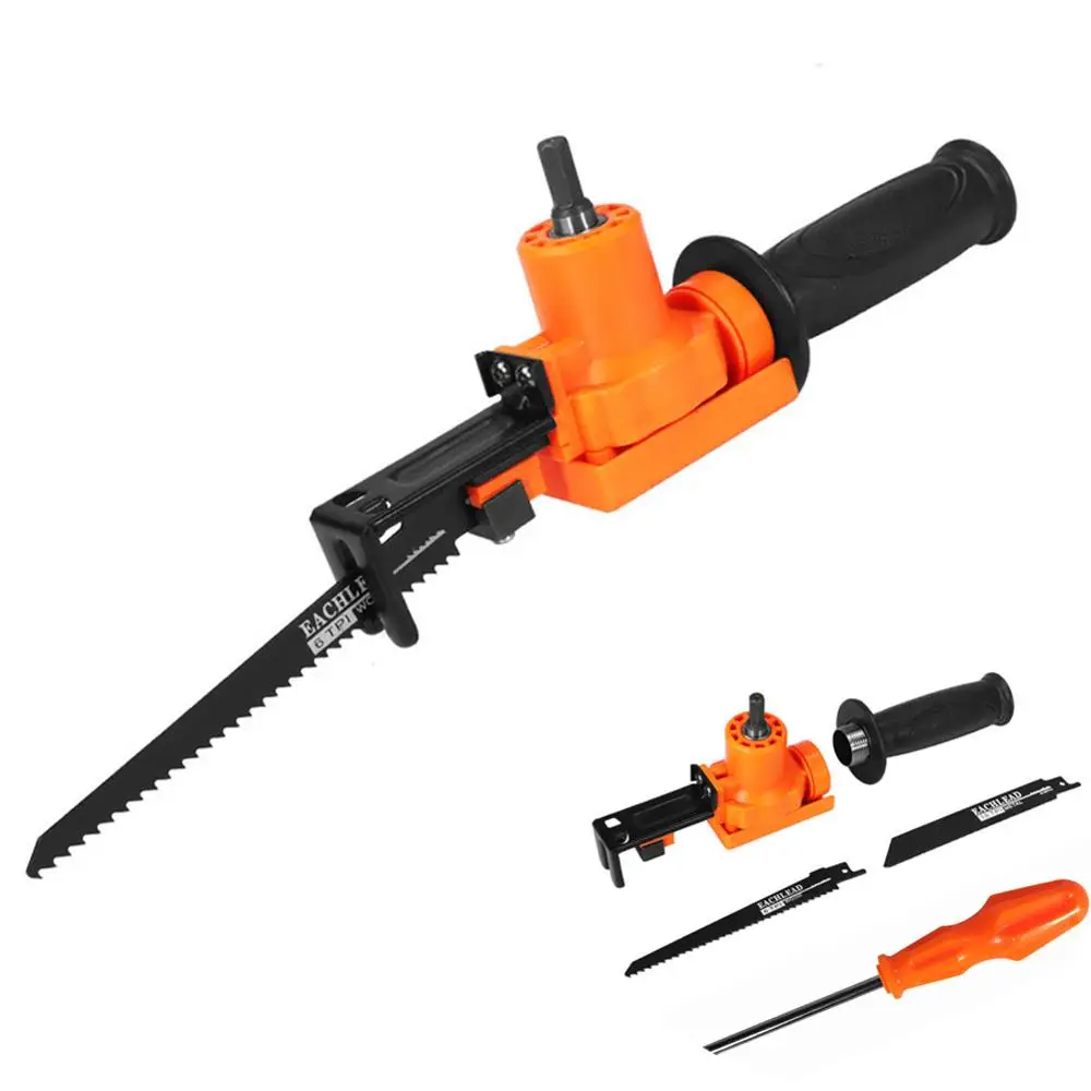 

Portable Household Reciprocating Saw Metal Cutting Wood Cutting Tool Electric Drill Attachment Power Tool Access for Woodworking