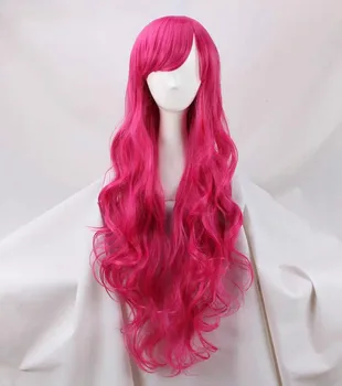 

Harajuku style Cosplay Wig Heat Resistant Synthetic Wig red Halloween Party curly Wig+ Wig Cap
