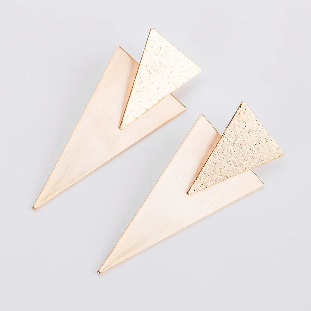 Большое золото; серебро; сережки для женщин геометрический треугольный металлический Падение Свободные модные серьги простые именные серьги