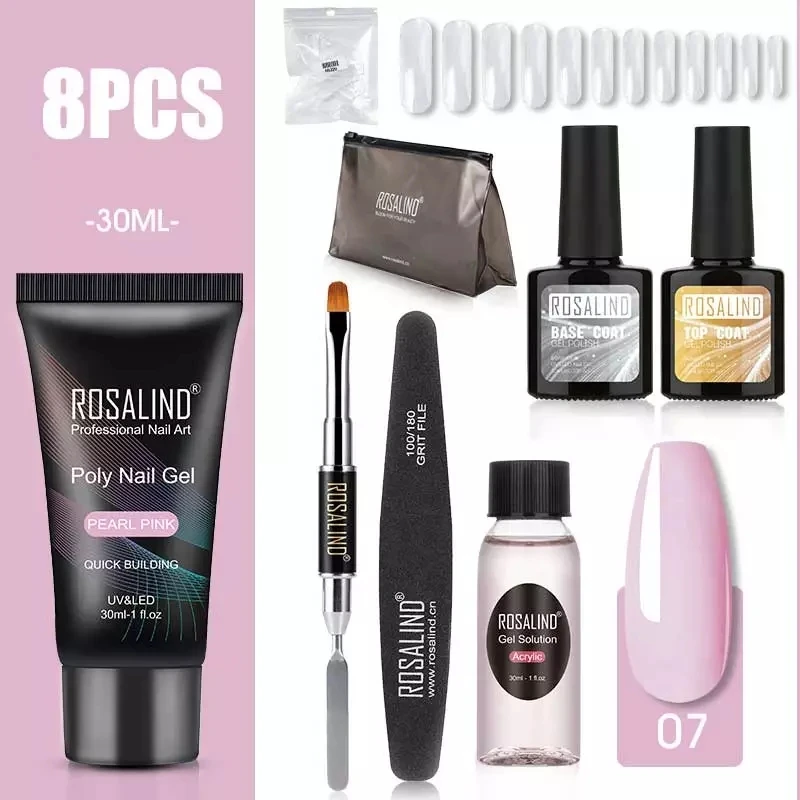 

ROSALIND 30ML nail forms Art Tool Kit Professional gel nail polish set colors Polygel Acrygel for Nail Extension Manicure