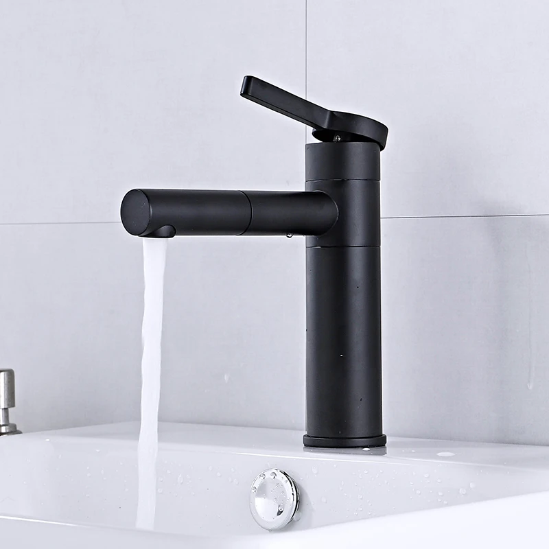 

Free Shipping Black Paint Bathroom Faucet Hot and Cold Bathroom Mixer Tap Single Hole