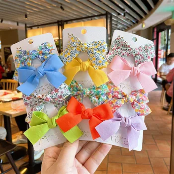 

2Pcs/set Sweet Cute Girls Floral Hair Bows Clips Kids Hairpins Princess Headdress Hair Accessories