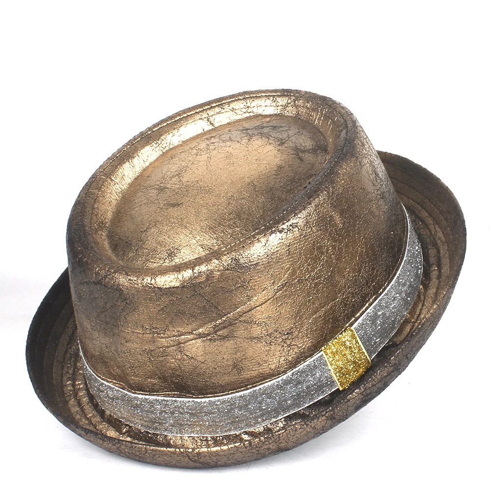Кольцо шляпа. Шляпа порк-Пай мужская кожаная. Золотая шляпа. Шляпа Федора кожаная. Шляпа с золотом.