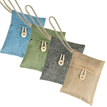 

4pcs Natural Air Purifying Bamboo Charcoal Bag Dry Deodorant For Car Bedroom Purify The Air By Absorbing And Decomposing