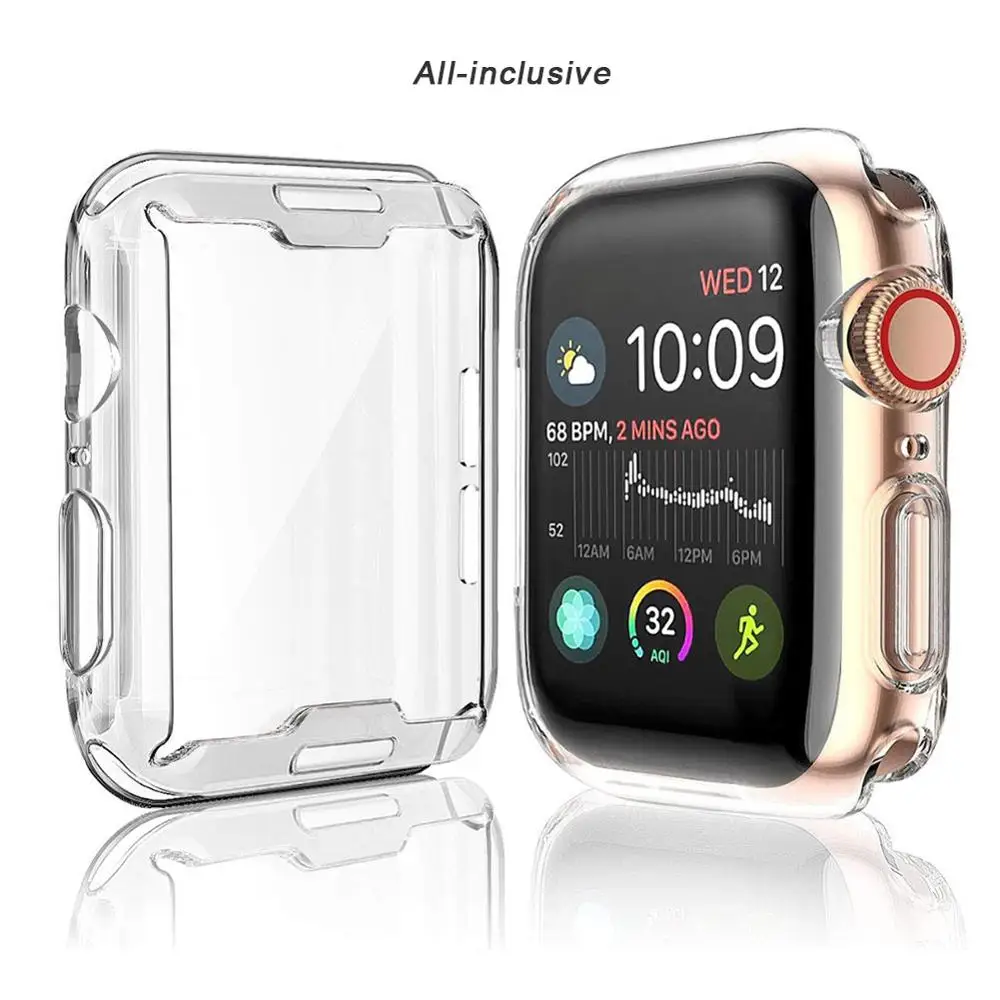 Funda para reloj Apple Watch, Protector de silicona suave, antiarañazos, Series 42mm 38mm, 5/4/3/2/1 40mm 44mm