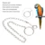 Pet Bird Foot Chains Нержавеющая Сталь Rust-Proof Split Foot Chain For Large Parrot Pet Training Ножной браслет Кольцо Для Птиц Попугаи