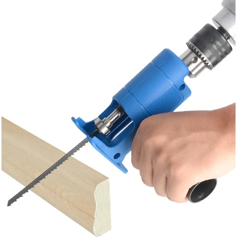 Portable Reciprocating Saw Adapter Electric Drill Modified Electric JigSaw Power Tool Wood Cutter Machine Attachment with Blades small battery operated leaf blower