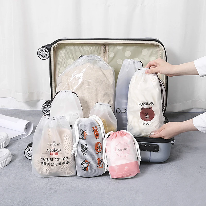 

EVA Matte Travel Cosmetic Bags Shopping Bag Storage Package Bags Drawstring Bag Makeup Case Women Waterproof Gift Pouch