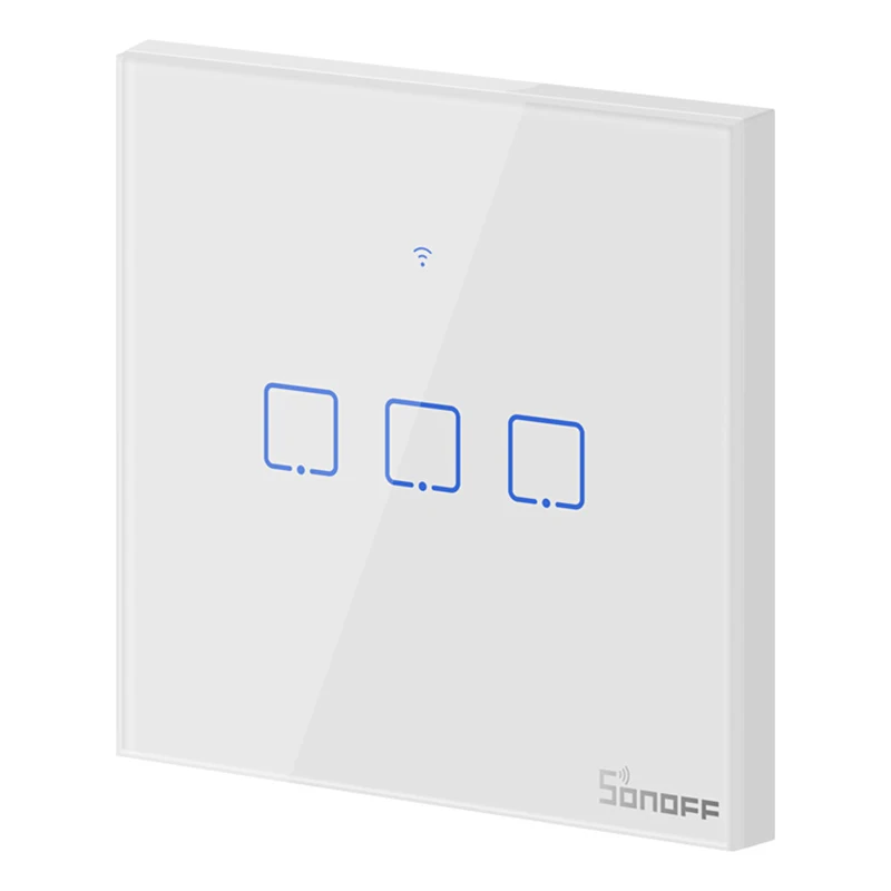 Интеллектуальный выключатель света SONOFF T1EU Интеллектуальный переключатель Wi-Fi Сенсорный экран пульт дистанционного управления Вкл/Выкл 1/2/3 433 МГц RF/Голосовое управление/приложение/сенсорный экран Управление 86 Тип умный дом TX