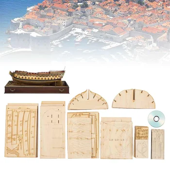 

DIY Handmade Assembly Ship For HMS Bellona 1/48 Scale Wooden Craft Battleship Model Kits Household Ornaments Decoration Gift