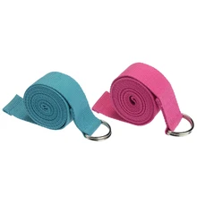 2 шт., модные аксессуары для йоги, регулируемый пояс для фитнеса, длина ноги 180 см, тянущийся тренировочный ремень, d-образное кольцо, хлопок, пряжка ремня, синий и розовый