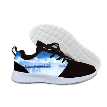 

2019 New Summer Autumn Winter Men Women Digital Print Blue Sky Clouds Sea/Lightning Sneakers Unisex Lightweight Shoes