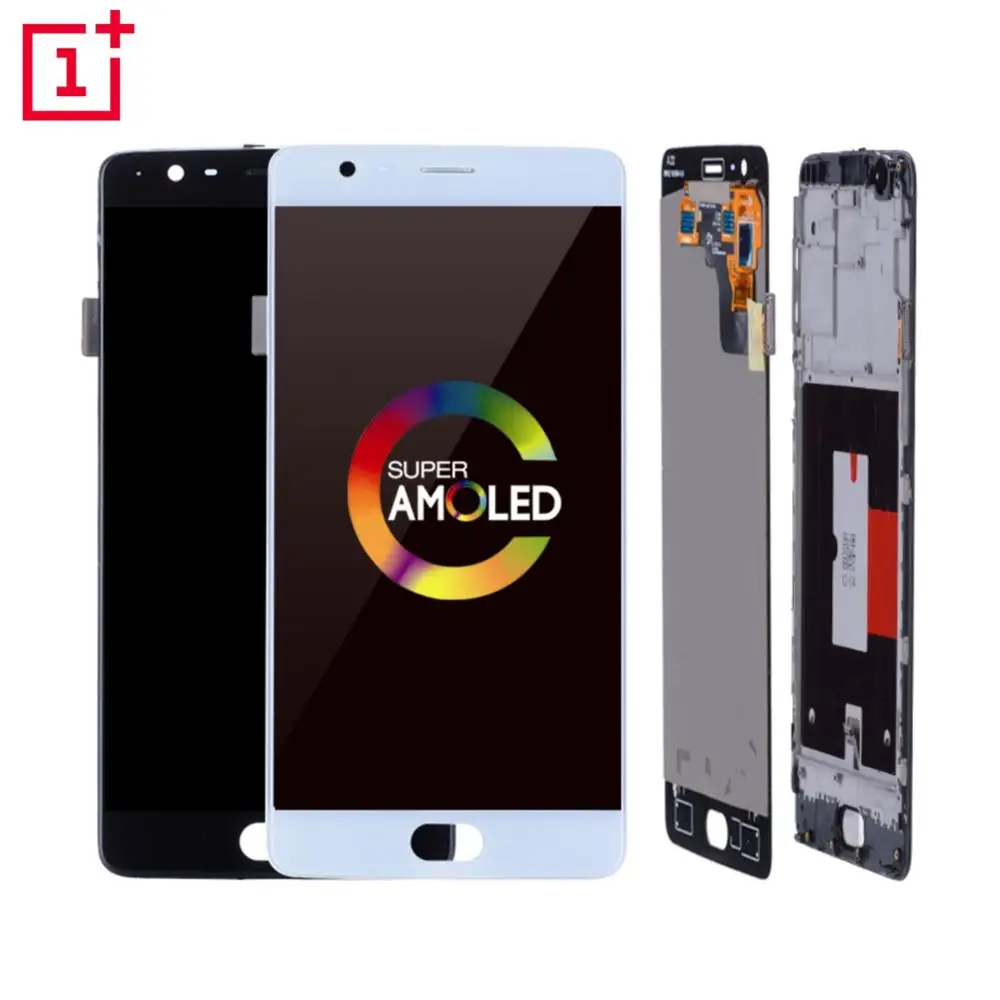 

5.5'' Original AMOLED LCD For Oneplus 3T Display Touch Screen with Frame for OnePlus 3 3T A3000 Display Replacement Digitizer