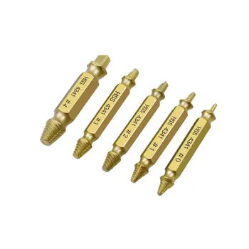 

2020 New 5pcs Double Side Drill Out Damaged Screw Extractor Broken Bolt Stud Removal Tool