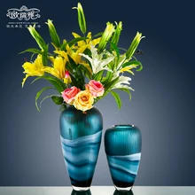 Европейский светильник, роскошная стеклянная ваза, украшение для гостиной, Цветочная композиция, модель для комнаты, крыльца, ТВ-шкафа, креативное мягкое украшение, ho