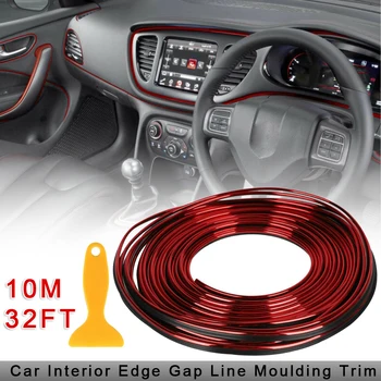 

Universal 32.8ft Car Interior Door Gap Panel Edge Line Insert Molding Trim Strip Decor Red Car Replacement Accessories