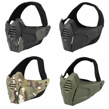 

(Tactical) Hunting Mask Airsoft Face Mask Shooting Wargames Camo Half Face Protective Lower Mask Paintball Protection Mask Prote