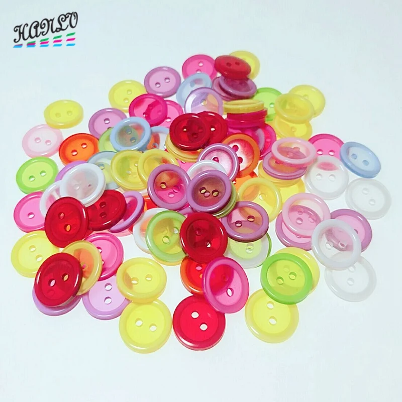 

HANLV 15mm 30PCS Mix Colors Random Transparent Resin Buttons Apparel Sewing Accessories DIY Scrapbookings Crafts