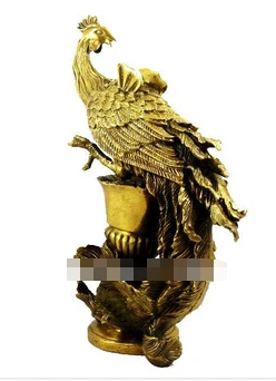 Бесплатная доставка &ltкитайская Бронзовая статуя ji xiang ru yi Phoenix |