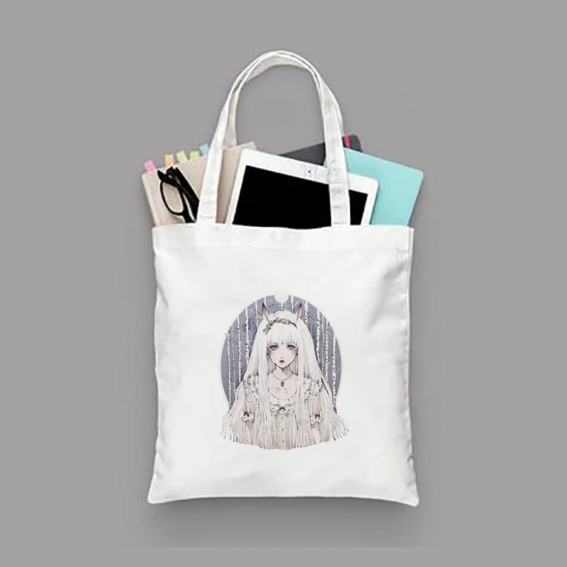 

Italy Lolita Hand Painted Tote Bag Daily Use Shopper Bag Female Canvas Handbag Washable Eco Reusable Recycle Bag
