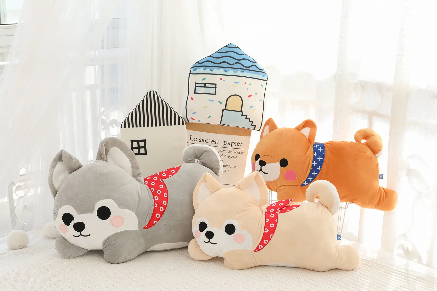 shiba inu cartoon pillow