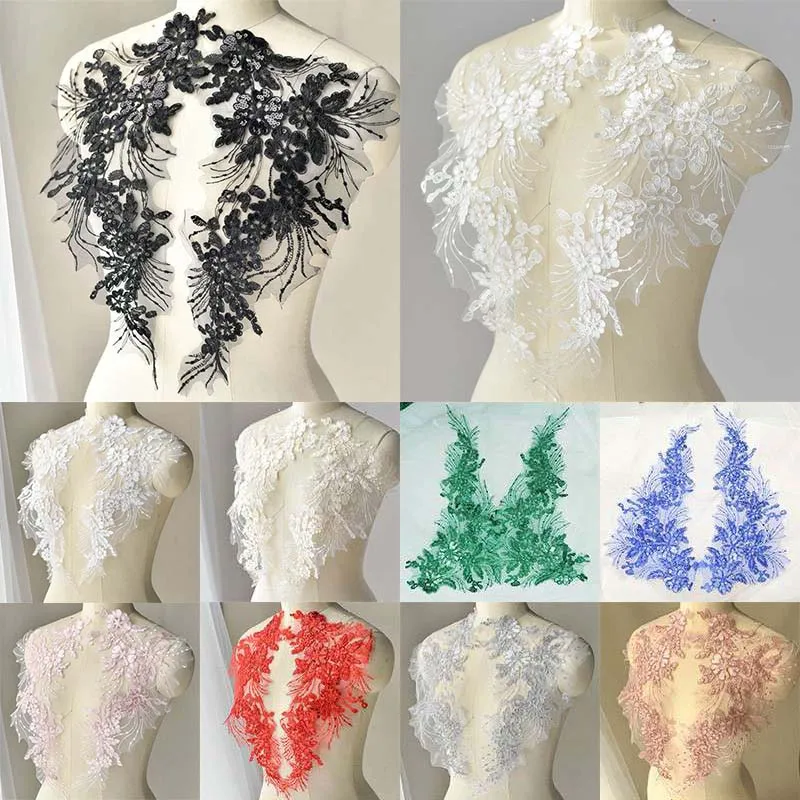 Beautiful Trim Embroidery Sewing 1 Pair DIY Crafts Motif Lace Applique Wedding Bridal Decor lace | Дом и сад