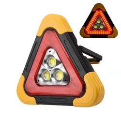 Projecteur solaire LED triangulaire, éclairage de travail, signalisation de circulation, lumière d'urgence, portable, pour l'extérieur, camping, voiture 