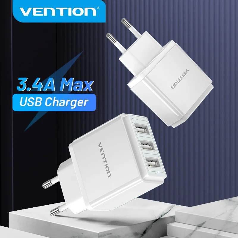 Vention 5V 3.4A USB зарядное устройство для iphone 11Pro 8 7 быстрый мобильный телефон Huawei Mate 30