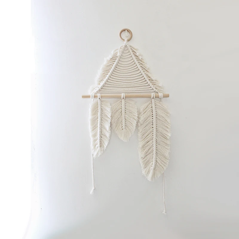 Bihemian Macrame настенный ручной тканый гобелен Ins перо Североевропейский и американский стиль для декорирования жилых помещений