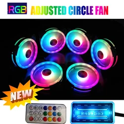 Ensemble de ventilateurs RGB, 12cm, contrôleur circulaire led, refroidisseur, boîtier d'ordinateur, vitesse ventilateur LED réglable, ventilateur silencieux de 120mm avec synchronisation 