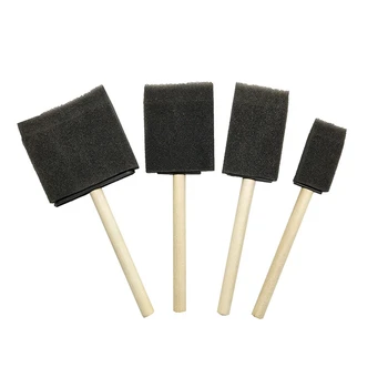 

4pcs Application Paint Foam Glass Craft Glitter Graffiti Glue Art Tool Wooden Handle Dust Cleaning Sponge Brush