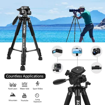 

Zomei Z666 Professional Portable Travel Camera Tripod Stand Pan Head 3-Way Head SLR DSLR Camera Tripod