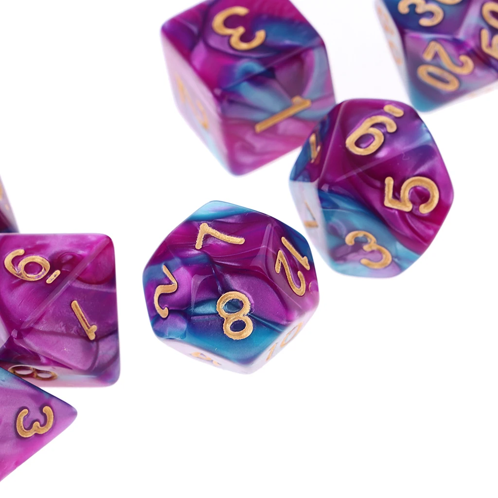 7 Pieces Dice Set D20 D12 D10 D8 D6 D4 for DND RPG Board Game Board Game Dice Party Gambling Dices Game Digital Dices