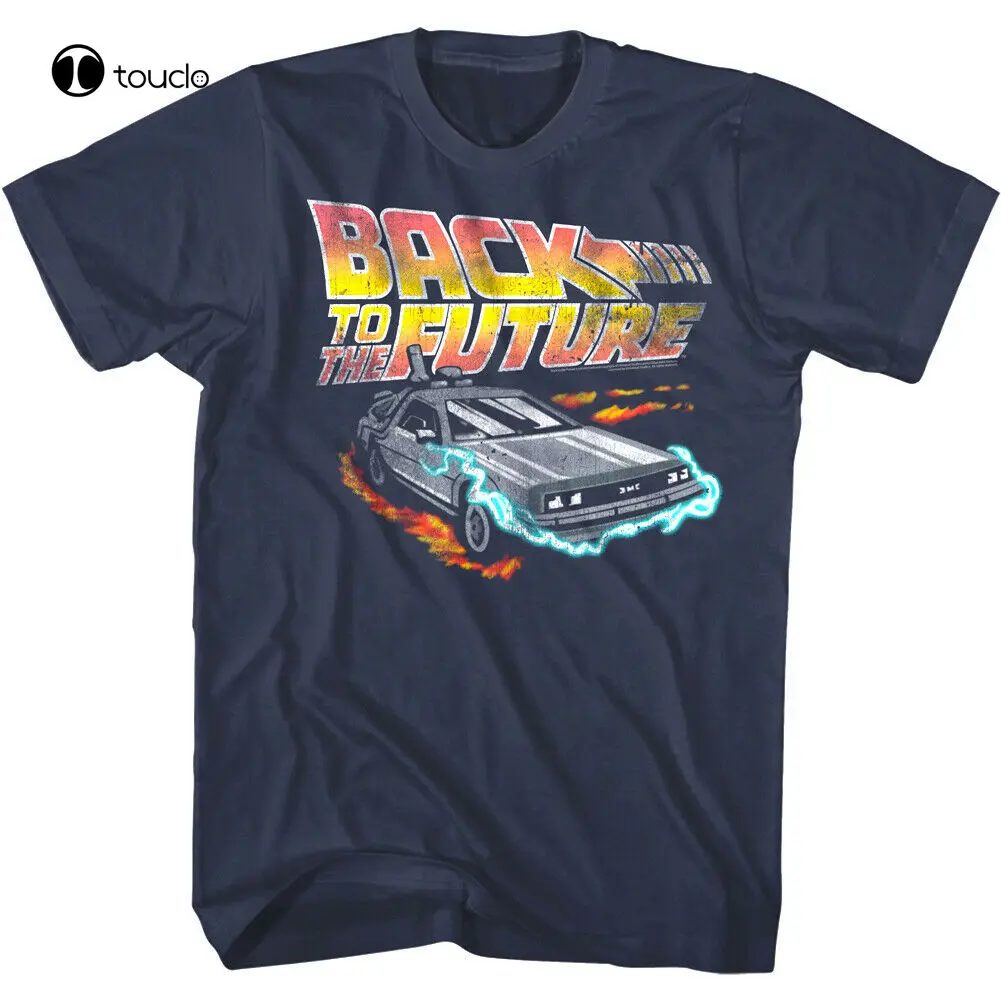 Torna Al Futuro Delorean Time Machine Maglietta Da Uomo Electric Movie Logo Mcfly Tee Shirt