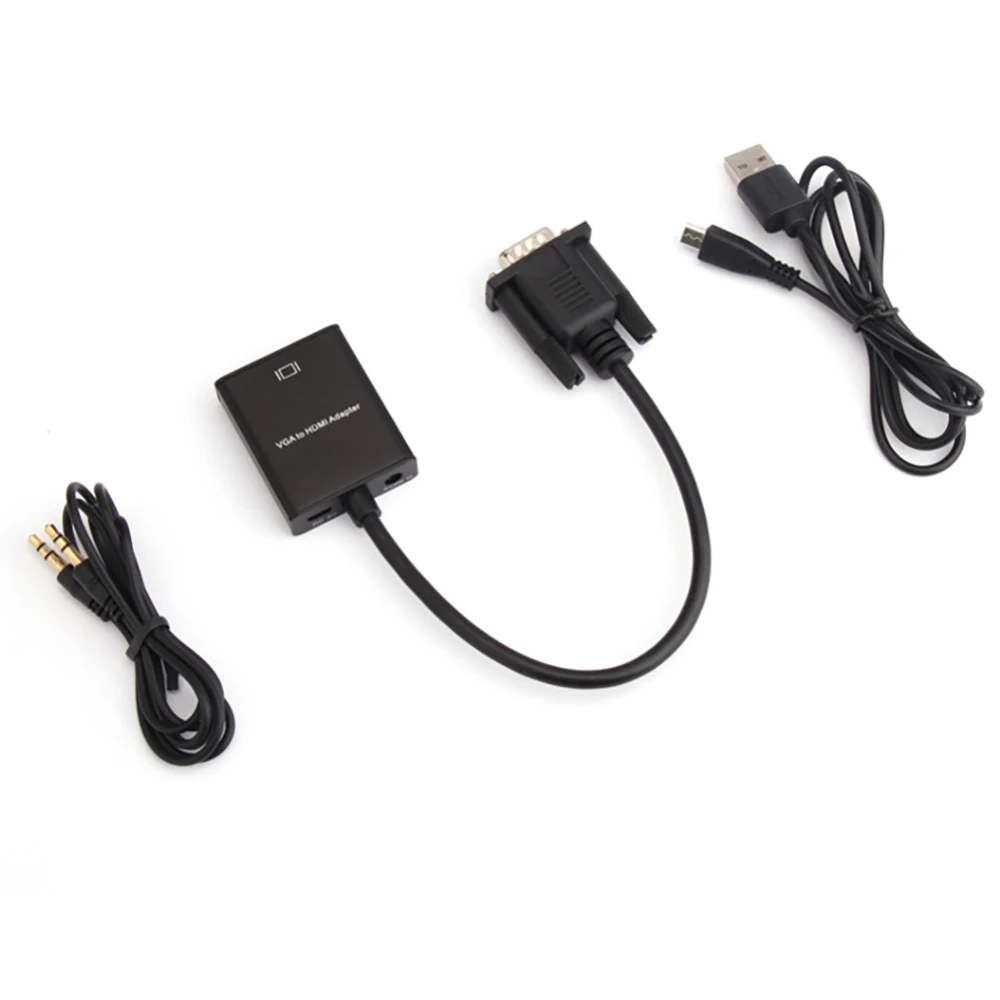 VGA к HDMI адаптер с аудио поддержкой 1080P для ПК ноутбука к HDTV проектор Видео Аудио конвертер vga hdmi конвертер