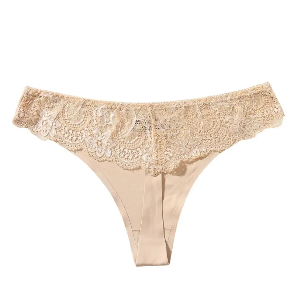Khaki M-xxl женские стринги и стринги с низкой талией, Женский нижнее белье трусики плюс размер кружевные бесшовные трусы женские сексуальные трусики трусы& B - Цвет: Khaki