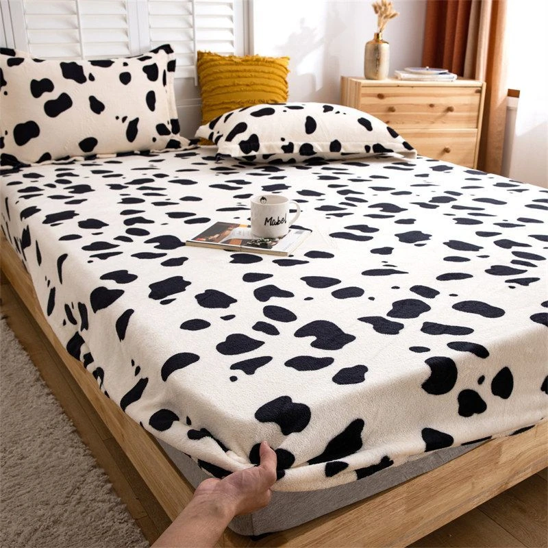 Super Soft Winter Warm Solid Flannel Elastic Band Fitted Sheet Mattress Protector Cover King Size Double Bed | Дом и сад