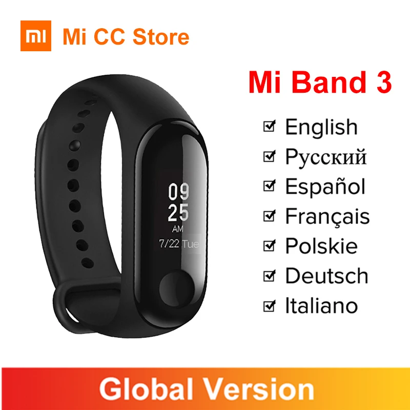 Глобальная версия фитнес-браслет Xiaomi Mi Band 3 с OLED экраном 0 78 дюйма отображение