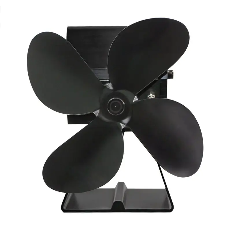

Heat Self Powered Fireplace Stove Fan 4 Blades Silent for Large Room Wood Log